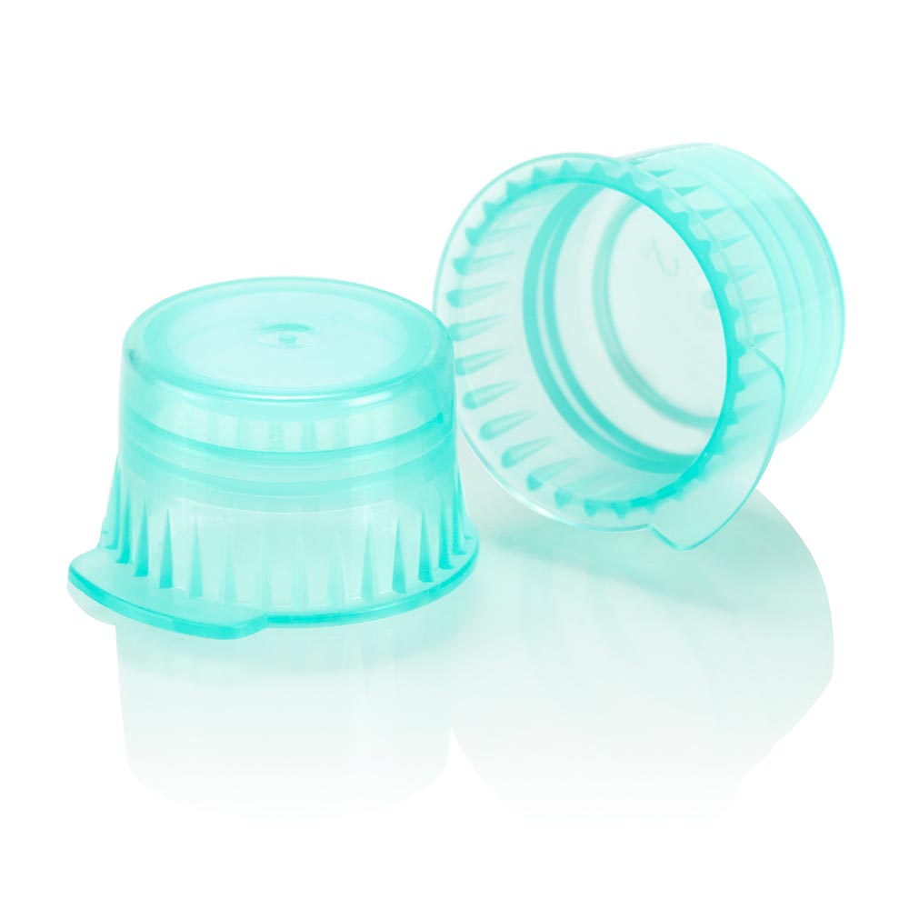 Globe Scientific Snap cap, Translucent green, PE, for 12/13mm vacuum and Test tubes Image